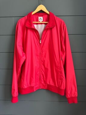 Peter Millar Bright Red Lightweight Full Zip Windbreaker Jacket